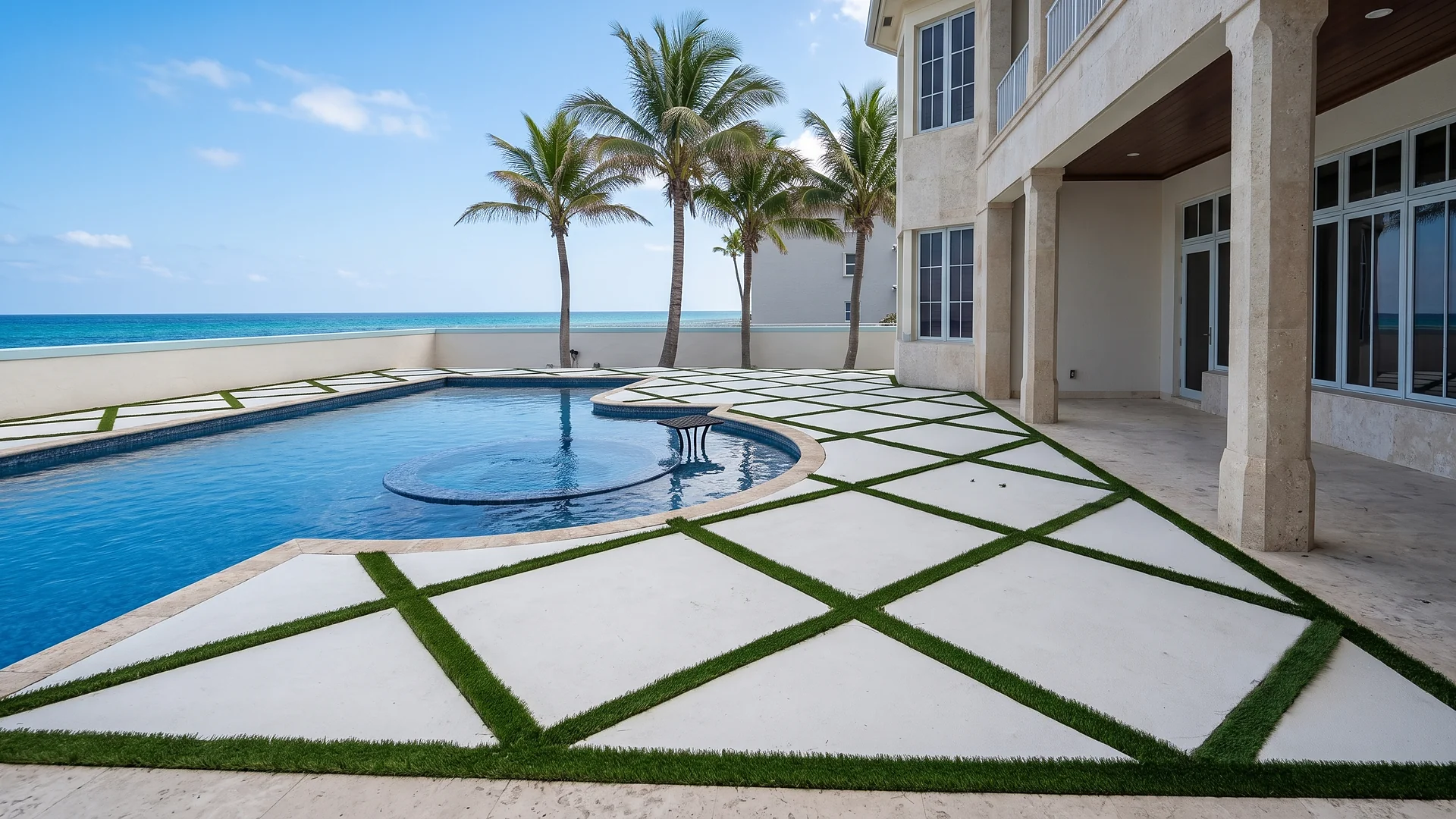 Oceanfront pool deck